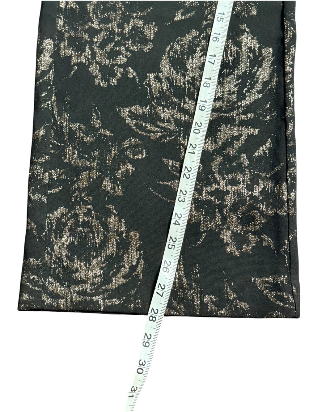 Jules & Leopold Metallic Floral Wide Leg Pants Black Gold Roses L - Picture 9 of 13